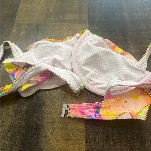 Apres June Celine Ruched Underwire Watercolor Bikini Top Size Large - Picture 9 of 9